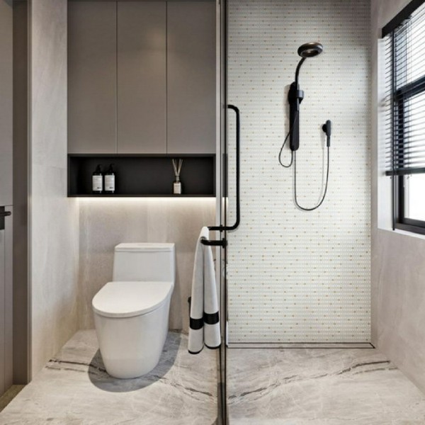 Recycle Glass Mosaic Leaf Shaped Pattern