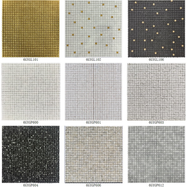 Recycle Glass Mosaic Small Chips Square Shaped Pattern