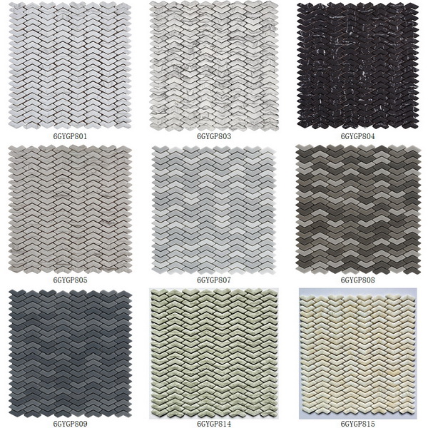 Recycle Glass Mosaic Wave Pattern