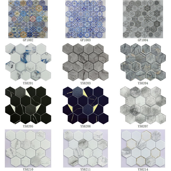 Glass Mosaic Inkjet Printing Hexagon Series