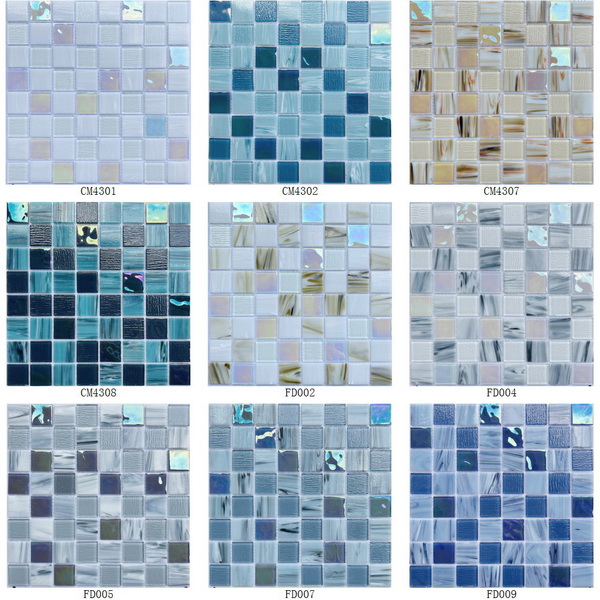 Glass Mosaic Swimming Pool Cloudy And Rainbow Crystal Series