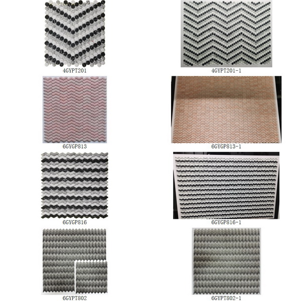 Recycle Glass Mosaic Wave Pattern