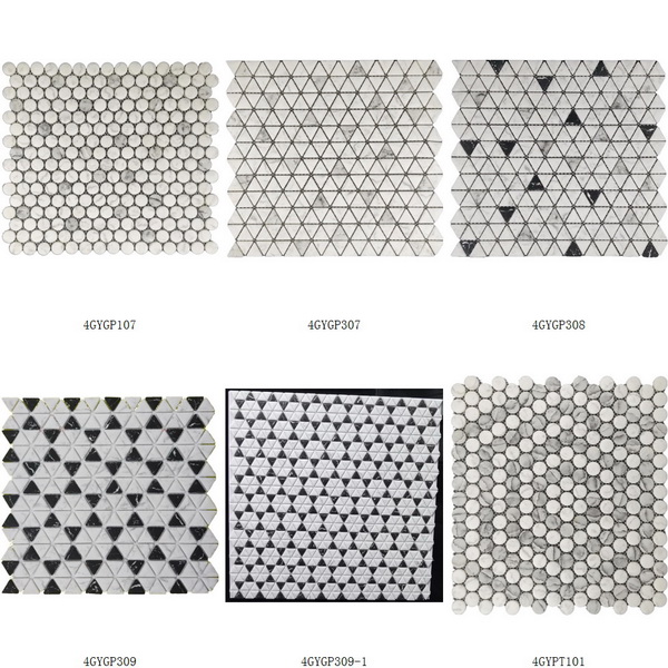 Recycle Glass Mosaic Leaf-Shaped Pattern