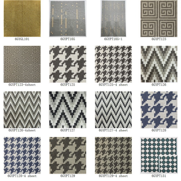 Recycle Glass Mosaic Small Chips Square Shaped Pattern