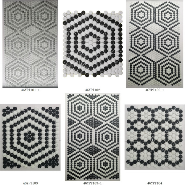 Recycle Glass Mosaic Leaf-Shaped Pattern