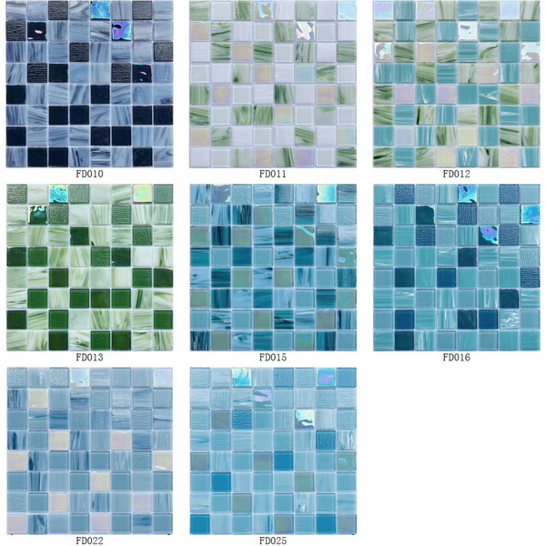 Glass Mosaic Swimming Pool Cloudy And Rainbow Crystal Series