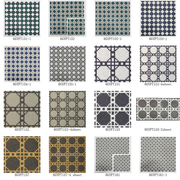 Recycle Glass Mosaic Small Chips Square Shaped Pattern