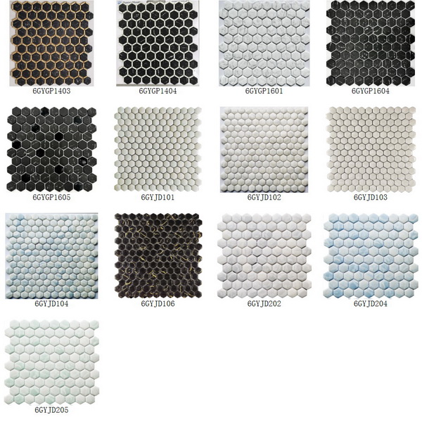 Recycle Glass Mosaic Hexagon Pattern