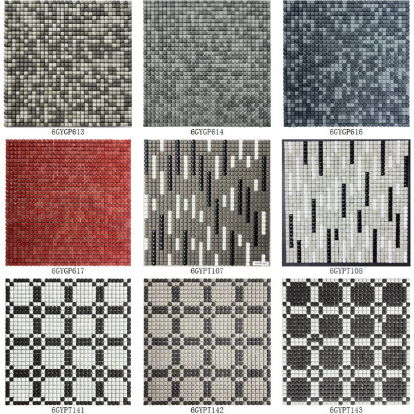 Recycle Glass Mosaic Small Chips Square Shaped Pattern