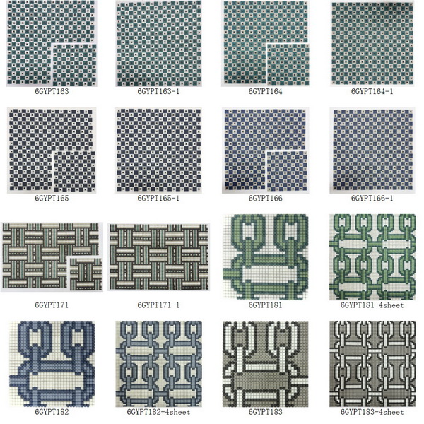 Recycle Glass Mosaic Small Chips Square Shaped Pattern