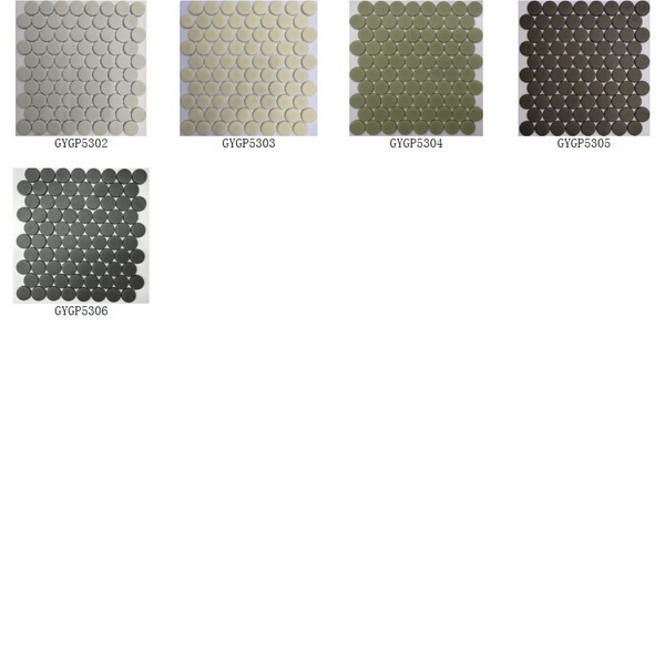 Recycle Glass Mosaic Circle Shaped Pattern