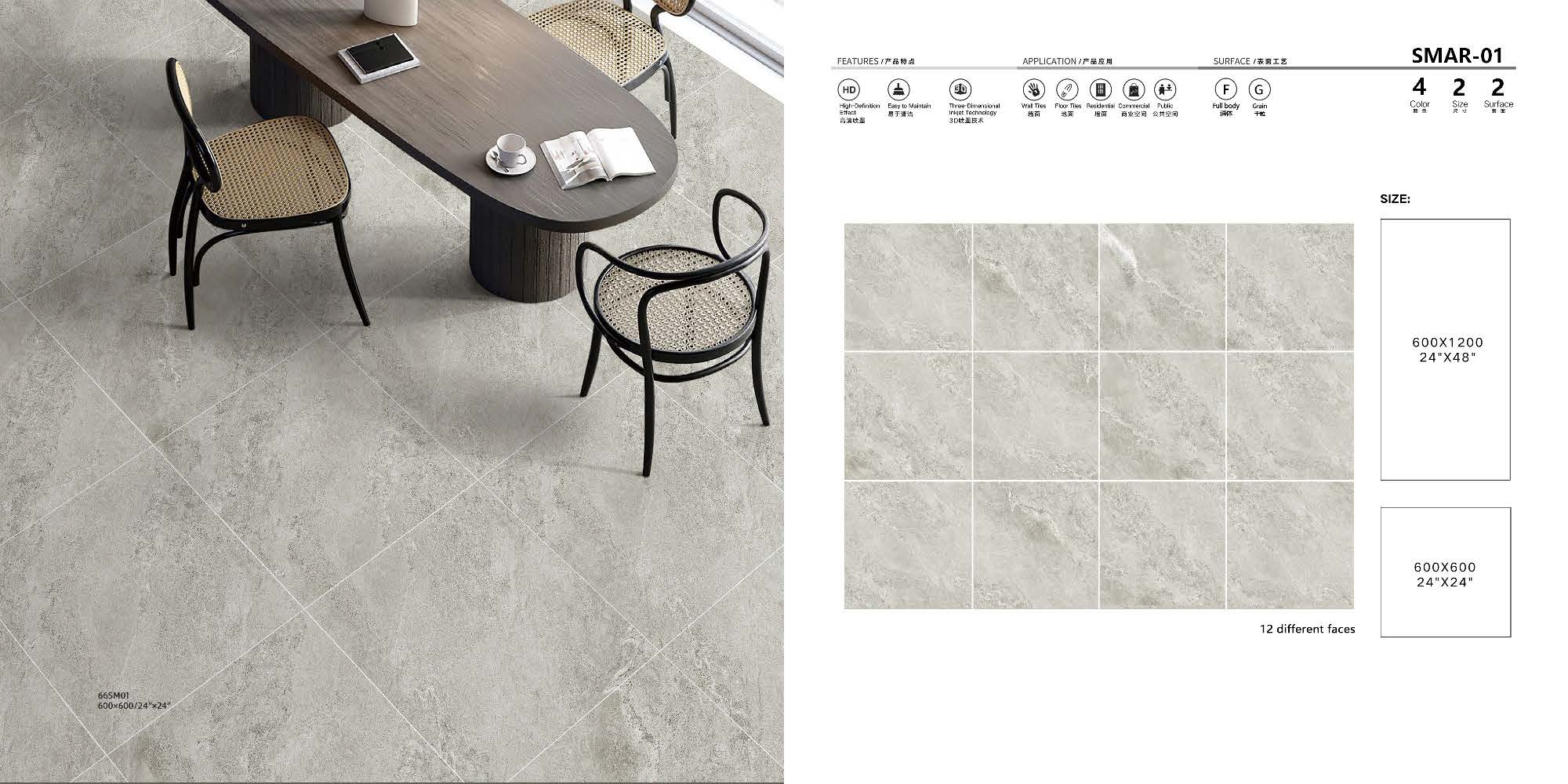Smar Glazed Porcelain Matt Tiles