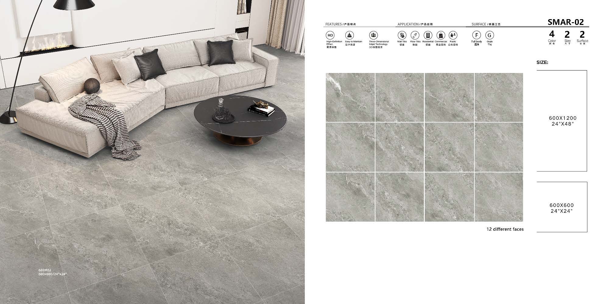 Smar Glazed Porcelain Matt Tiles