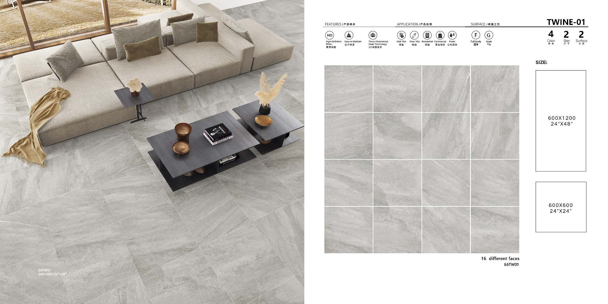 Twine Glazed Rustic Porcelain Tile