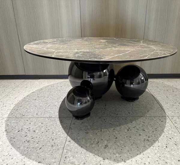 Marble Top Stainless Steel Base Round Tables